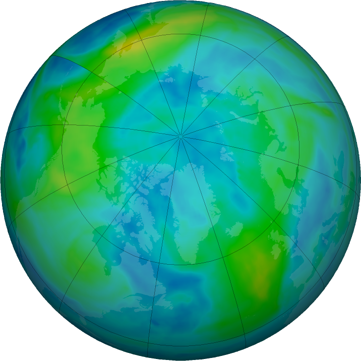 Arctic ozone map for 13 October 2019